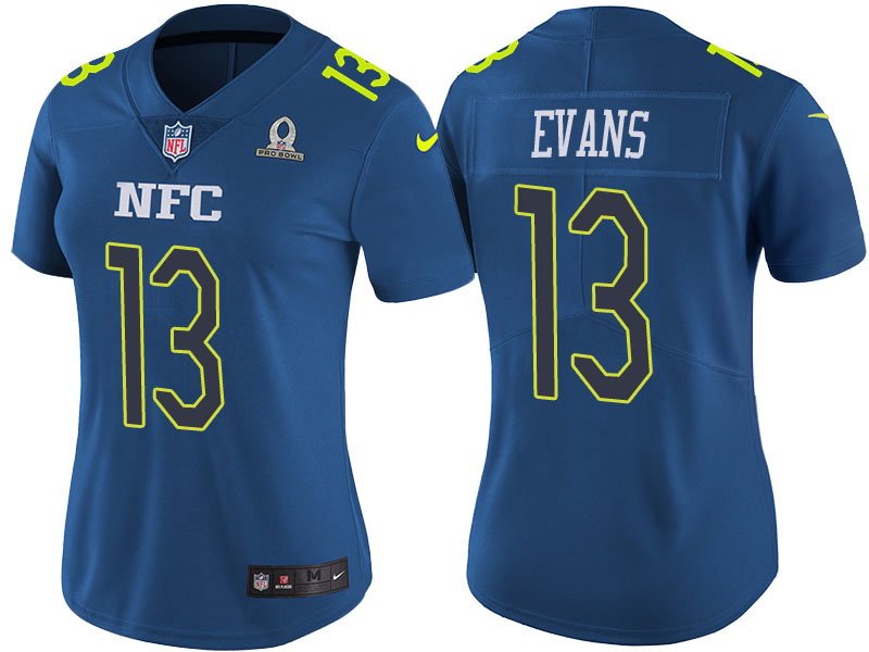Women's Tampa Bay Buccaneers #13 Mike Evans Blue Pro Bowl Stitched NFL Jersey(Run Small)